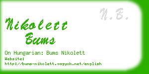 nikolett bums business card